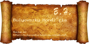 Bulyovszky Honória névjegykártya